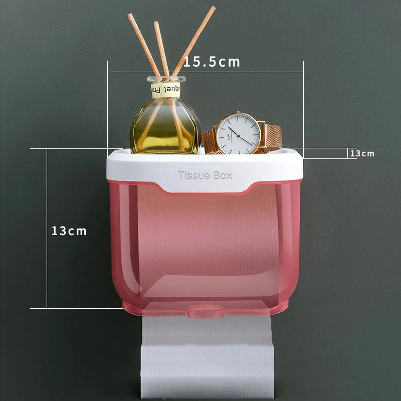 Toilet Paper Holder Waterproof Wall Mount Toilet Roll Paper Tube Storage Rack