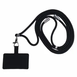Adjustable Detachable Neck Lanyard Strap with Carabiner and Card Holder for Keys and Mobile Devices (Black)