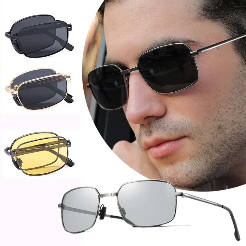 Photochromic Polarized Driving Sunglasses Men Chameleon Glasses Change Color Sun Glasses Day Night Vision Driver's Eyewear