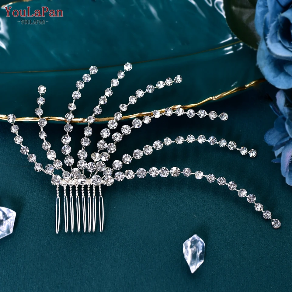 YouLaPan AB Rhinestone Comb For Woman Wedding Hair Accessories Bridesmaid Headdress Bride Headwear Girls Hairpin HP563_voghion.com