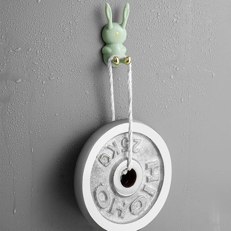 Cute Rabbit Toothbrush Holder Punch-free Toothbrush Shelving Strong Adhesive Wall Hook Multifunctional Power Plug Holder Hanger