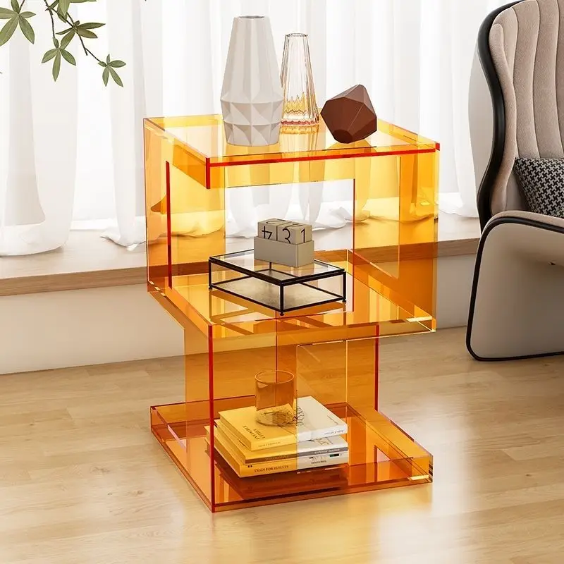 Luxury Inspired Minimalist Creative Acrylic Living Room Side Table Sofa Coffee Table Storage Paint Free Eco Friendly