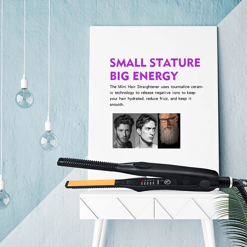 2 In 1 Hair Straightener & Curler Small Flat Iron Ceramic Hair Crimper Corrugation Short Hair Straightening Curling Styling Tool 2