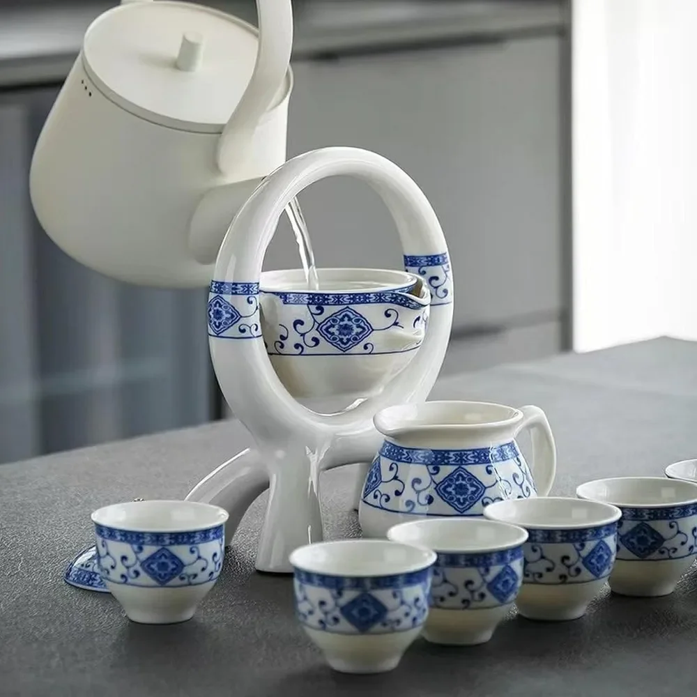 

Chinese Gongfu Tea Set Gift Box, Chinese Dragon Shape, Pure Hand Firing, with 360Rotating Teapot and Infuser,Suitable for Office