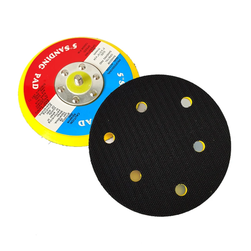 

5 Inch M8 Tray Pneumatic Grinder Chassis Parts Flocking Sandpaper Sticky Polishing Disc Dry Pad Self-adhesive Suction Cup Pad