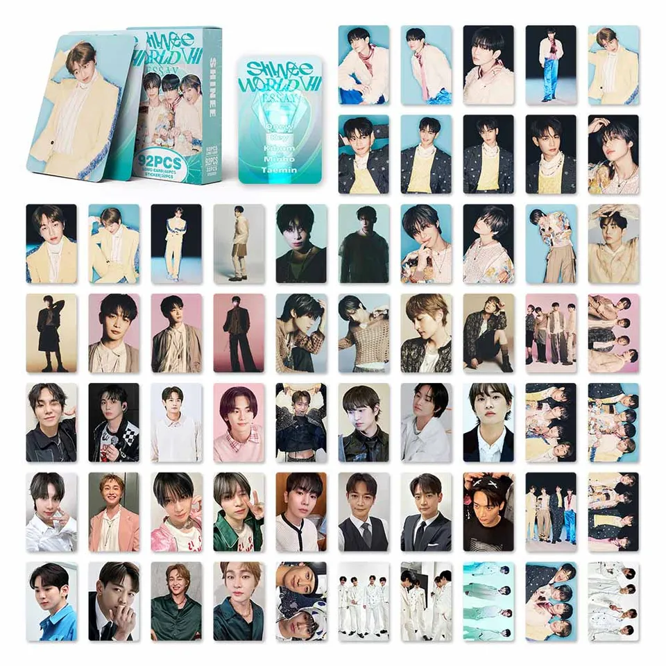 92Pcs/Set KPOP SHINee World Tour VII Boxed Cards Stickers Minho