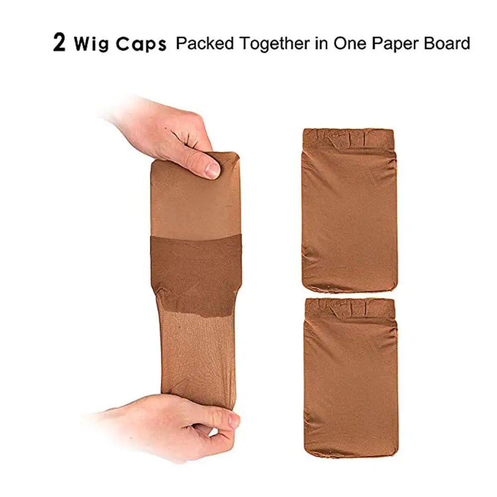 2pcs/Pack Wig Cap Stocking Caps Wigs Tan Wig Cap Women Stretchy Nylon Cap wig caps