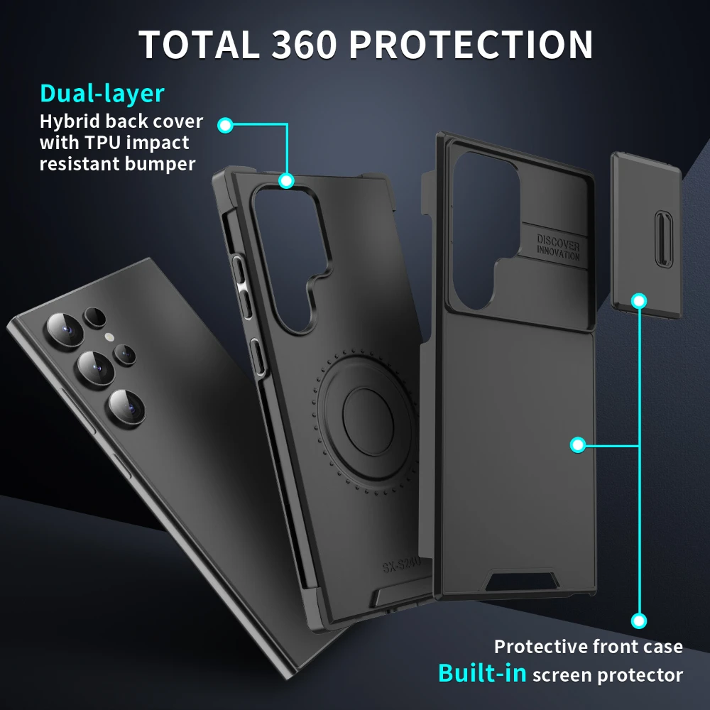 Enhanced Slide Camera Armor Matte Shockproof Phone Case