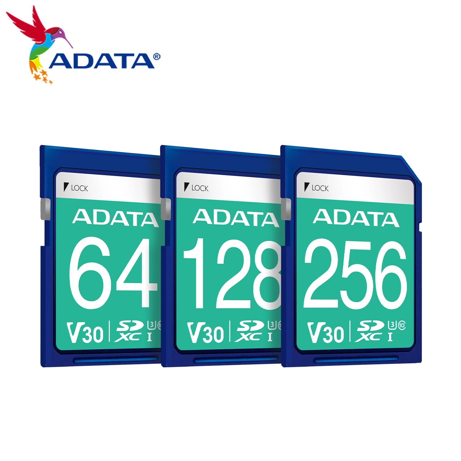 

SD-карта ADATA V30 SDXC, 64/128/256/512 ГБ, 4K, 100 Мб/с