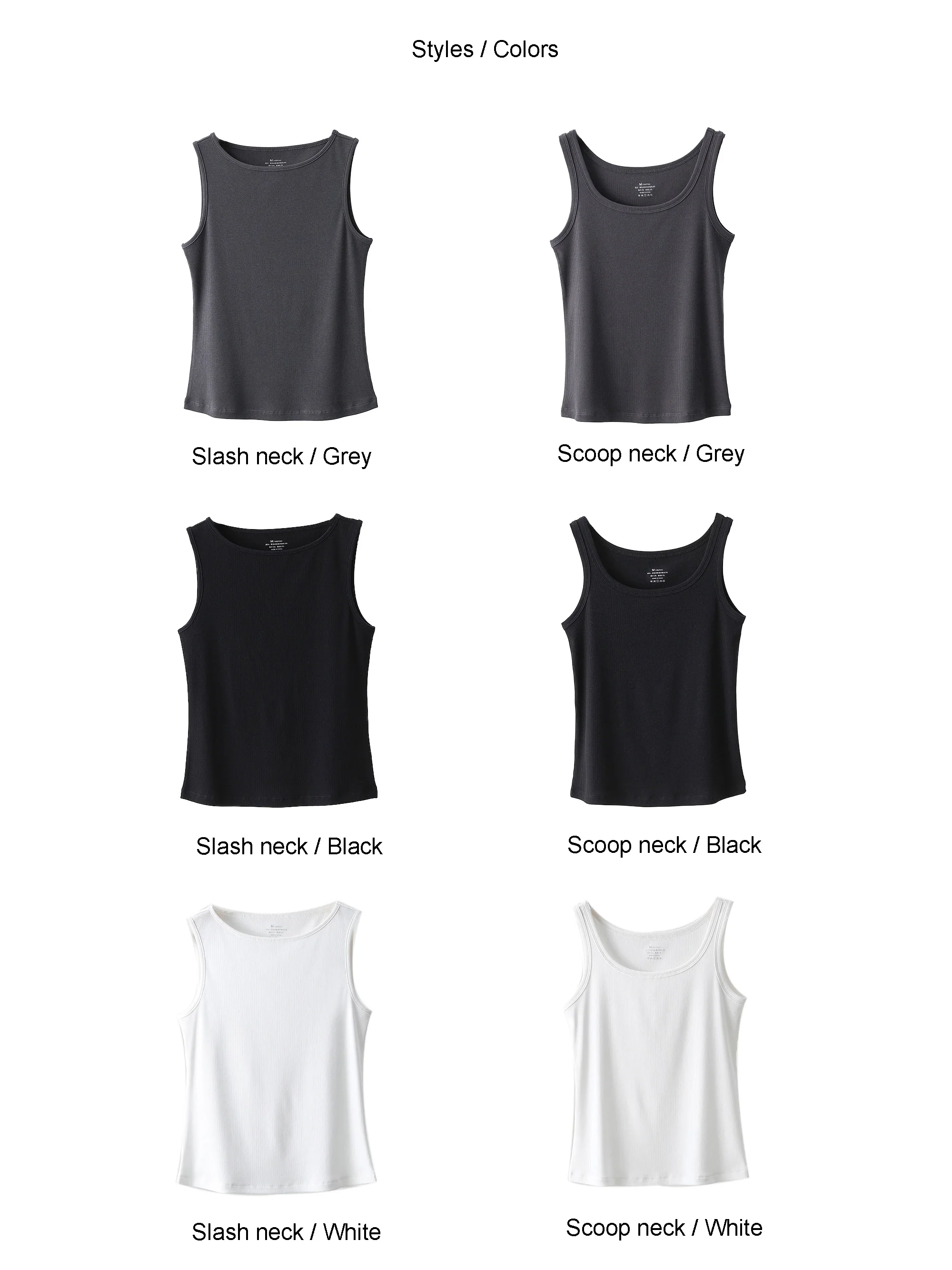 Women Tank Top Ribbed Cotton Boat Neck Sleeveless Tops Essentials