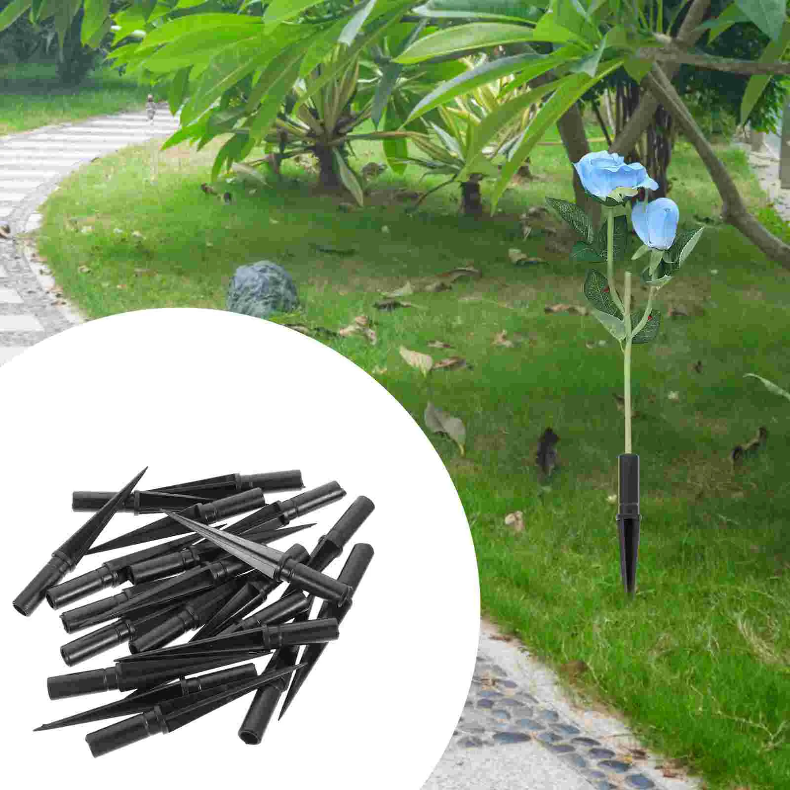 

Light Solar Stakes Replacement Stake Ground Lights Spike Spikes Lamp Garden Torch Parts Landscape Pathway Path Lawn Abs Markers