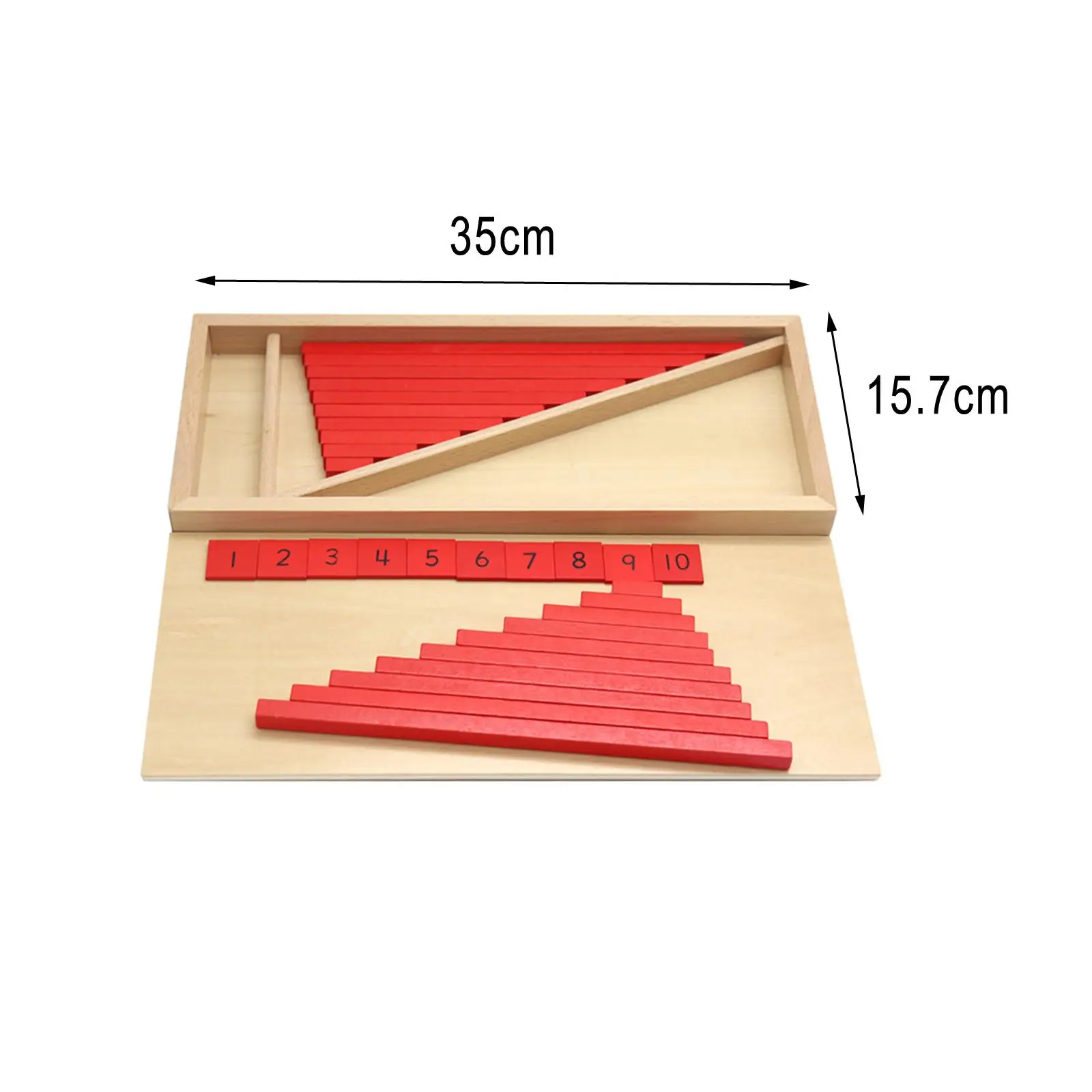 Montessori Numerical Rods Counting Sticks Multifunctional Easy Use Wooden Math Games Educational Toy Board Game for Preschool