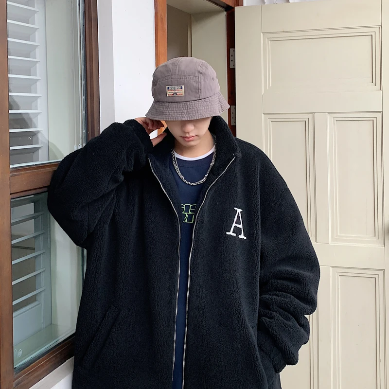 Winter Mens Woolen Fleece Jackets And Coats 2023 Casual Windbreaker Warm Outwear