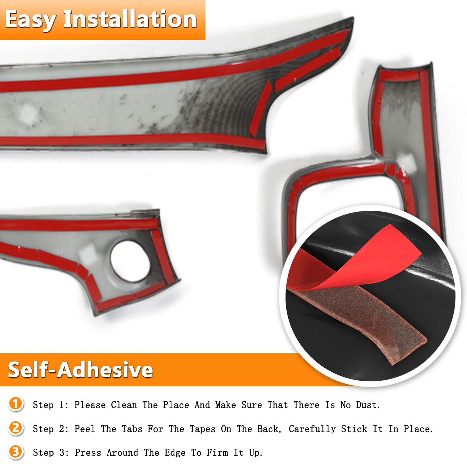 Kit Coperture Auto Per Jeep Grand Cherokee 2011-2020 - Fibra Di Carbonio, 7 Pezzi, ABS - Foto 5