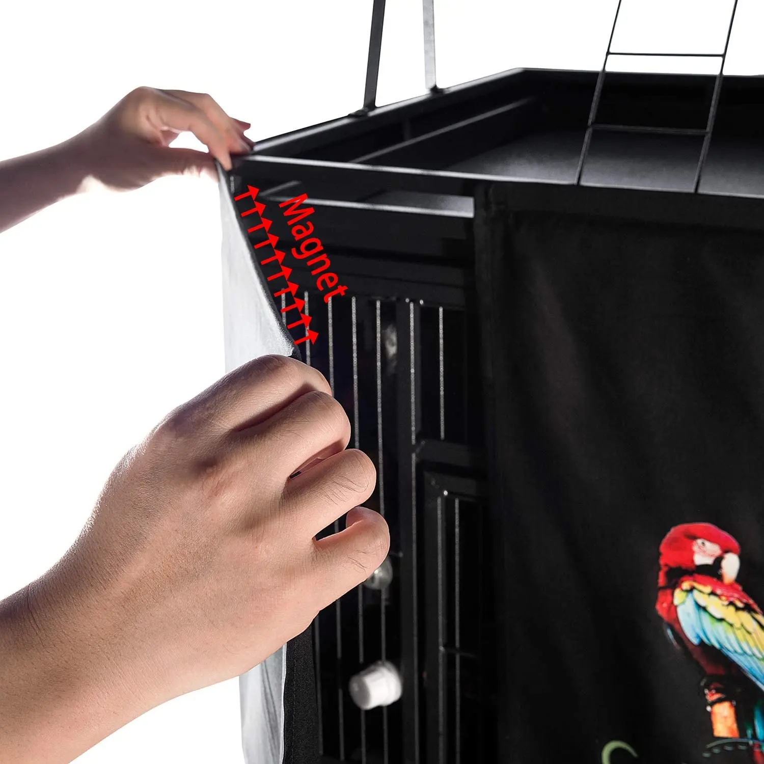 Black Bird Cage Cover - 33x31x44cm Thick Polyester Dustproof Cover For Parakeets, Lovebirds, Macaws & Other Pet Birds