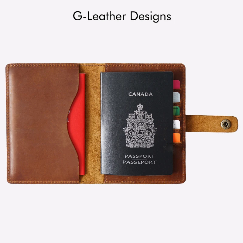 

Genuine Leather Travel Passport Cover Luxury Crazy Horse Leather Passport Holder Wallet Travel Accessories Card Holder