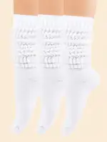 6/3/1 pairs of women's autumn and winter casual knitted socks, simple solid color casual socks, women's pleated socks, women's