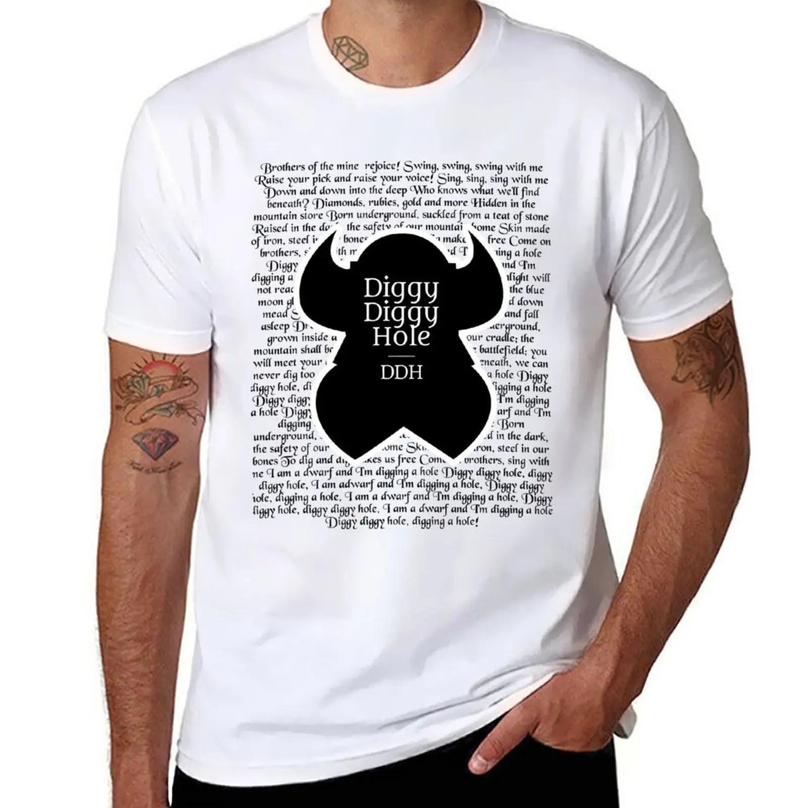 

Diggy Diggy Lyrics T-Shirt customs summer top mens white t shirts
