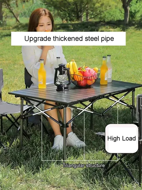 Camping Essentials Adjustable Height Camping Table, Heavy-Duty