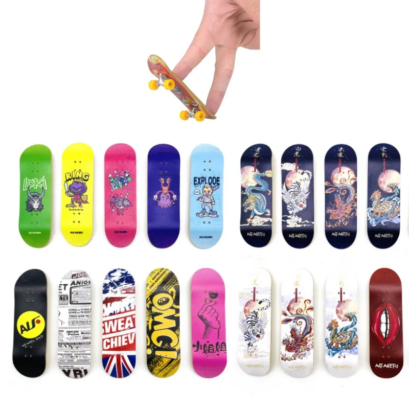 Tastiera Creativa Mini Finger Skateboard Colorata Skateboard Maple Double Rocker Sport Cuscinetti E Palm Slide Board