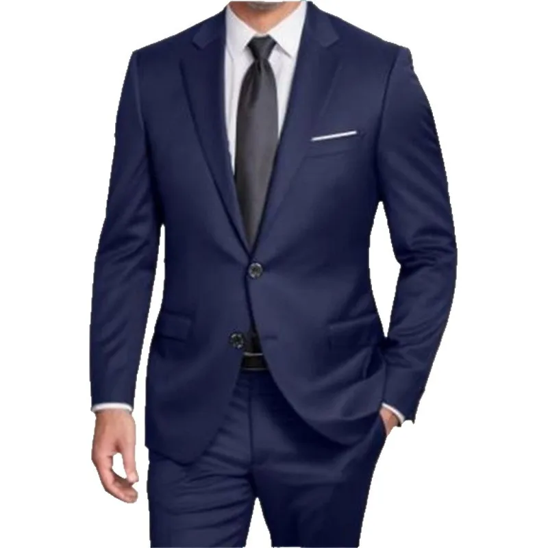 Men's Slim Fit Two-Piece Suit Set Casual Business Formal Wedding Groomsmen High-End Sensation Polyester Fashion Urban - 5