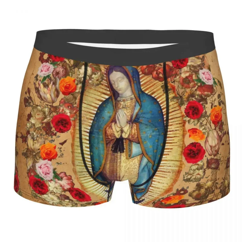 

Our Lady Of Guadalupe Virgin Mary Boxer Shorts For Men Printed Catholic Mexico Poster Underwear Panties Briefs Soft Underpants