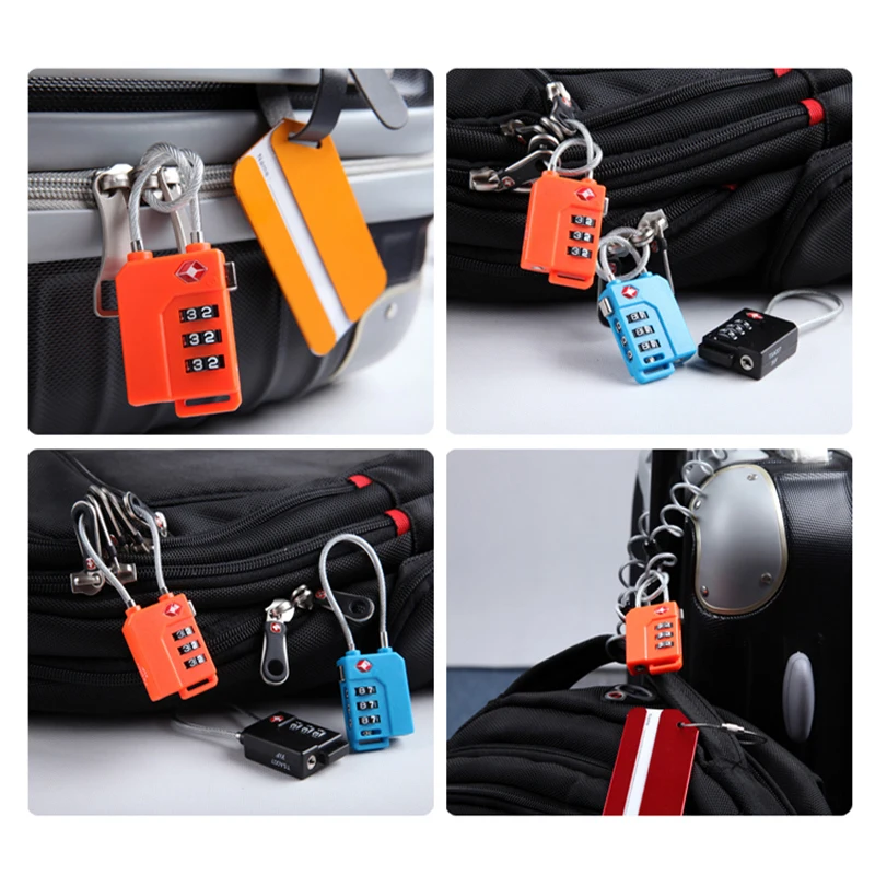 Travel Smart combination locks 3-digit Combination Zinc Alloy For Suitcase Luggage Bag Suit 4mm