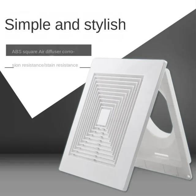 1PCS ABS Square Diffuser Air Conditioner Air Outlet เพดานเพดานใหม่ Air Outlet เพดานท่อไอเสีย Vent ระบายอากาศ Hood 1