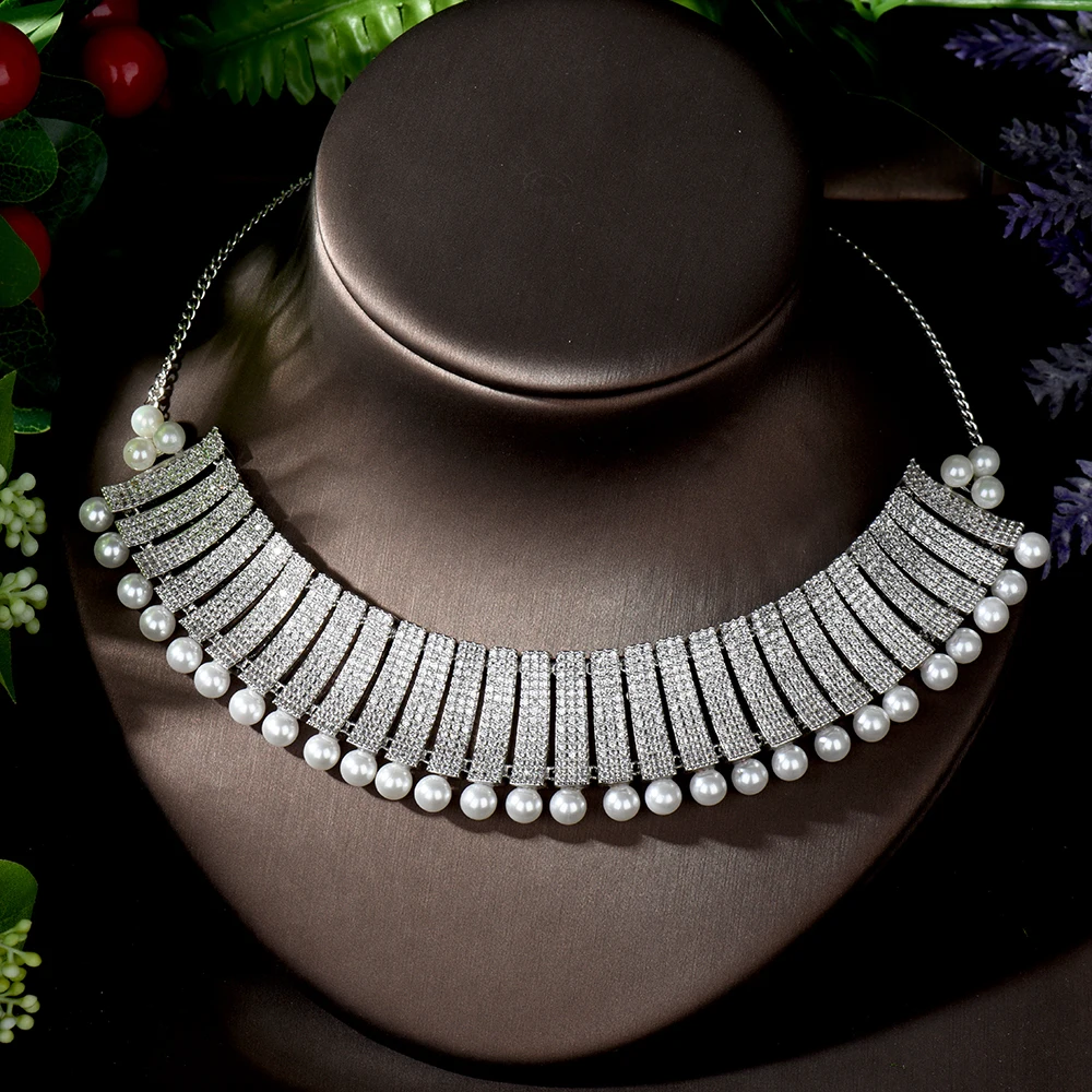

Fashion Luxury Link Chain Choker Necklace For Women Femme Party Cubic Zircon CZ Vintage Fashion Jewelry Bijoux Femme N-1258
