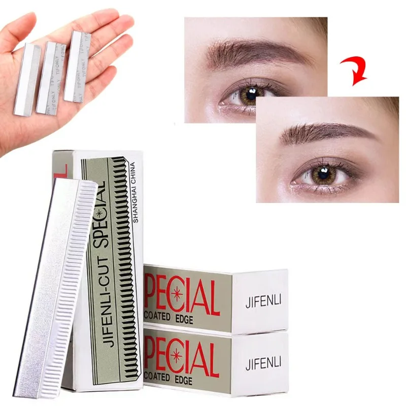 10Pcs-Eyebrow-Trimmer-Blade-Stainless-Steel-Eye-Brow-Knife-Dermaplaning ...
