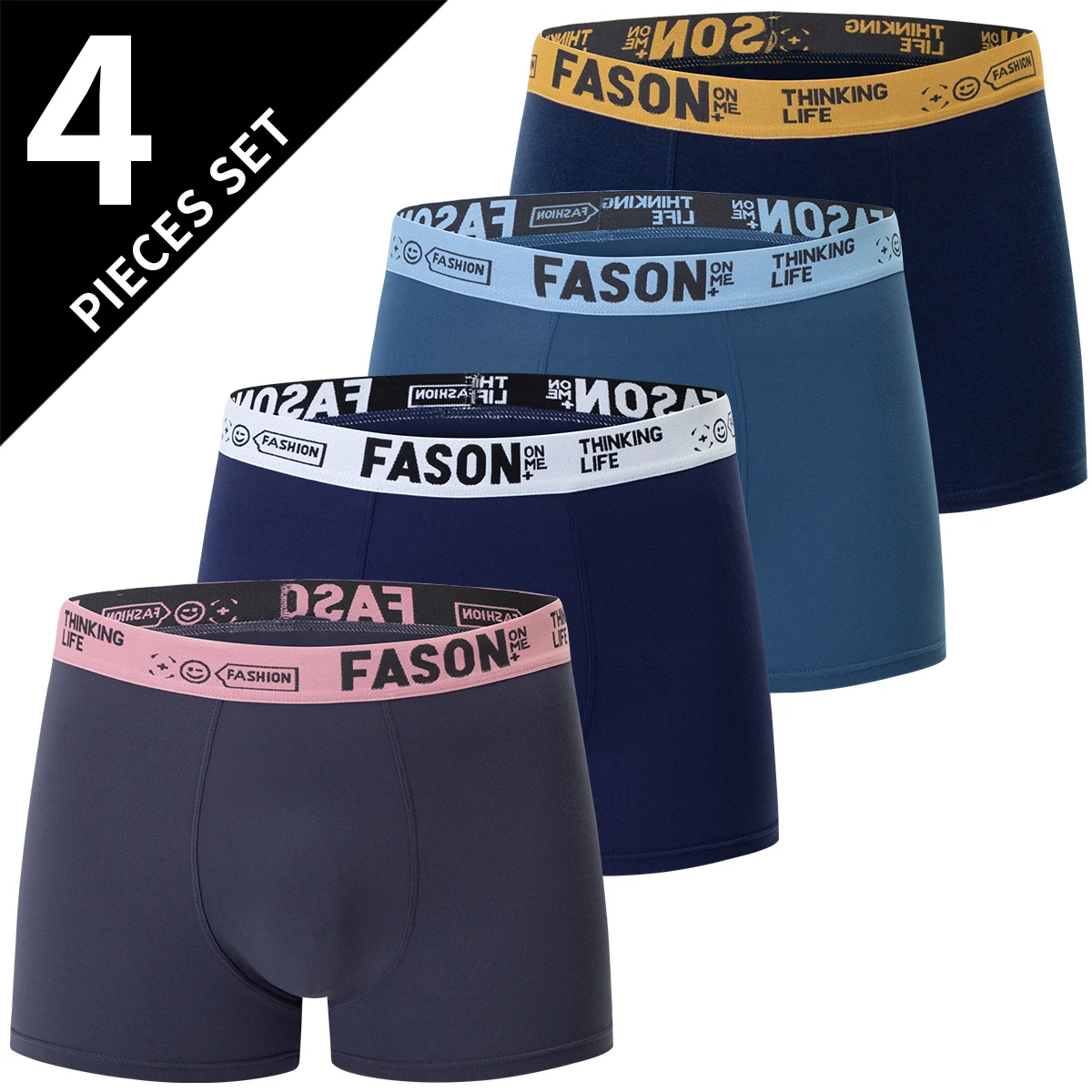 4/10 Pack Men's And Teenagers' Simple And Fashionable Boyshort Casual Joker Elastic Waist Shorts Multi-size Mixed Color Underwea 3