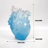 Transparent Heart Vase Creative Nordic Clear Resin Home Room Decor Unique Simulation Anatomical Flower Vases 6