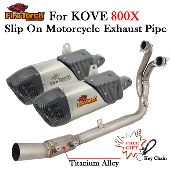 Titanium Alloy For KOVE 800X 800 Rally Adventure Pro 2023 Motorcycle Dual Air Vents Exhaust Muffler Escape Moto Front Link Pipe