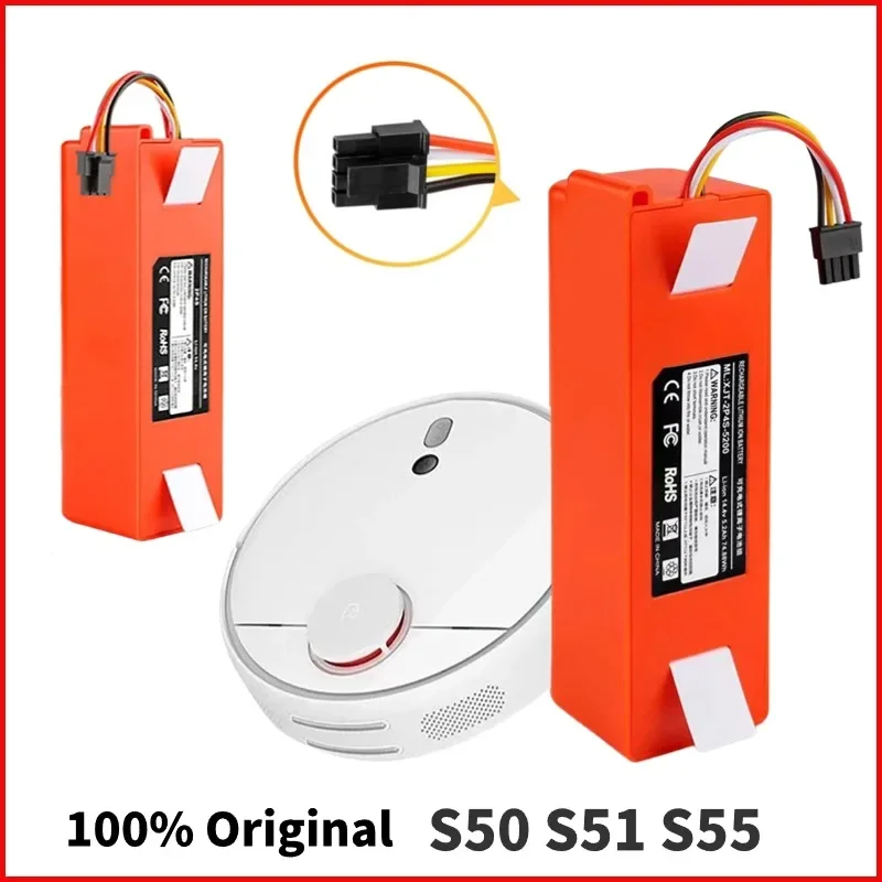 

14.4V BRR-2P4S-5200S Robotic Vacuum Cleaner Replacement Battery For Xiaomi Roborock S55 S60 S65 S50 S51 S5 1S 1ST MAX S6 Parts