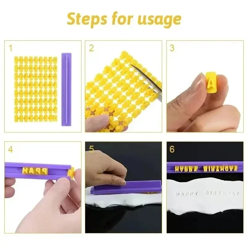 Polymer Clay Tools Ceramic Art Alphabet Number Letter Presser Embosser Mold Sealing DIY Embossing Pottery Clay Solid Rod