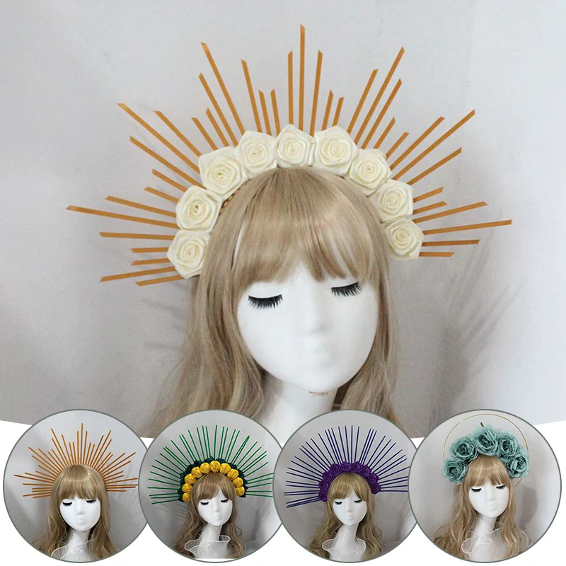 Sun Goddess Tiara DIY Material Gothic Lolita Crown Headband  Vintage Church Mary Baroque Tiara Headpiece DIY Parts