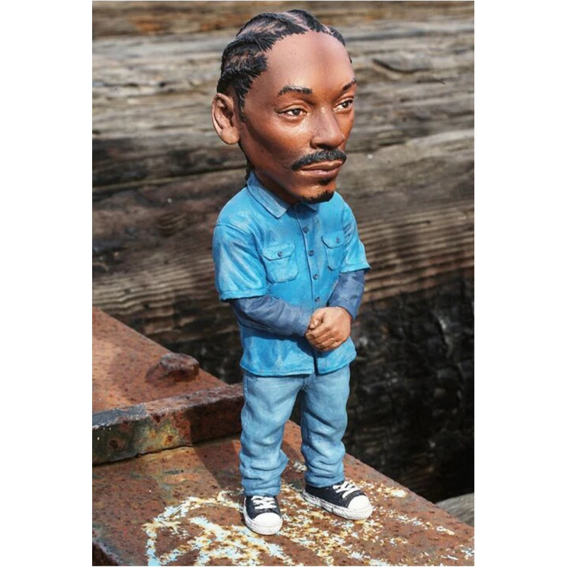 Cool Hip Hop Guy Figurines Rapper Star Statue Ornaments Sculptures