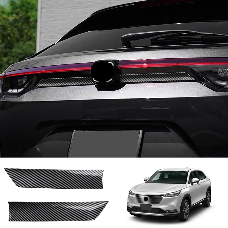 

For Honda HRV HR-V Vezel 2021 2022 Exterior ABS Carbon Fiber Rear Door Trunk Strip Tailgate Edge Moulding Trims Cover