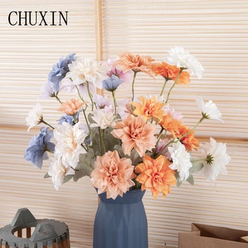 5-Head Silk Dahlia Flowers 1