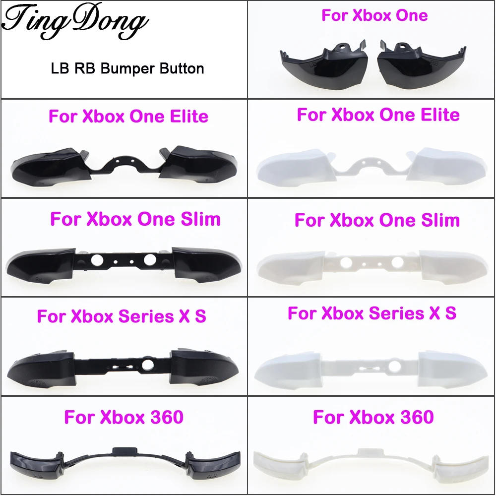 5/10 peças preto branco lb rb botão de gatilho de para-choque peça de reparo para xbox one s/xbox one elite/xbox series x s/xbox 360 controlador