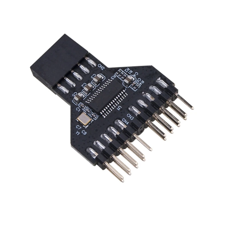 

Y1UB Motherboard USB 9Pin USB 2.0 Female Black Interface Header Splitter 1 To 2 Extension Cable Adapter 9-Pin USB HUB Connect
