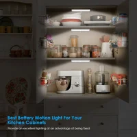 LED ภายใต้ตู้ Light LED PIR Motion Sensor โคมไฟ 6/10/20LEDS สําหรับตู้เสื้อผ้าตู้เสื้อผ้าตู้เสื้อผ้าห้องครัว night light 2