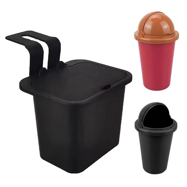 Mini Multifunctional Car Trash Can Hanging Storage Box Trash Bin With Lid