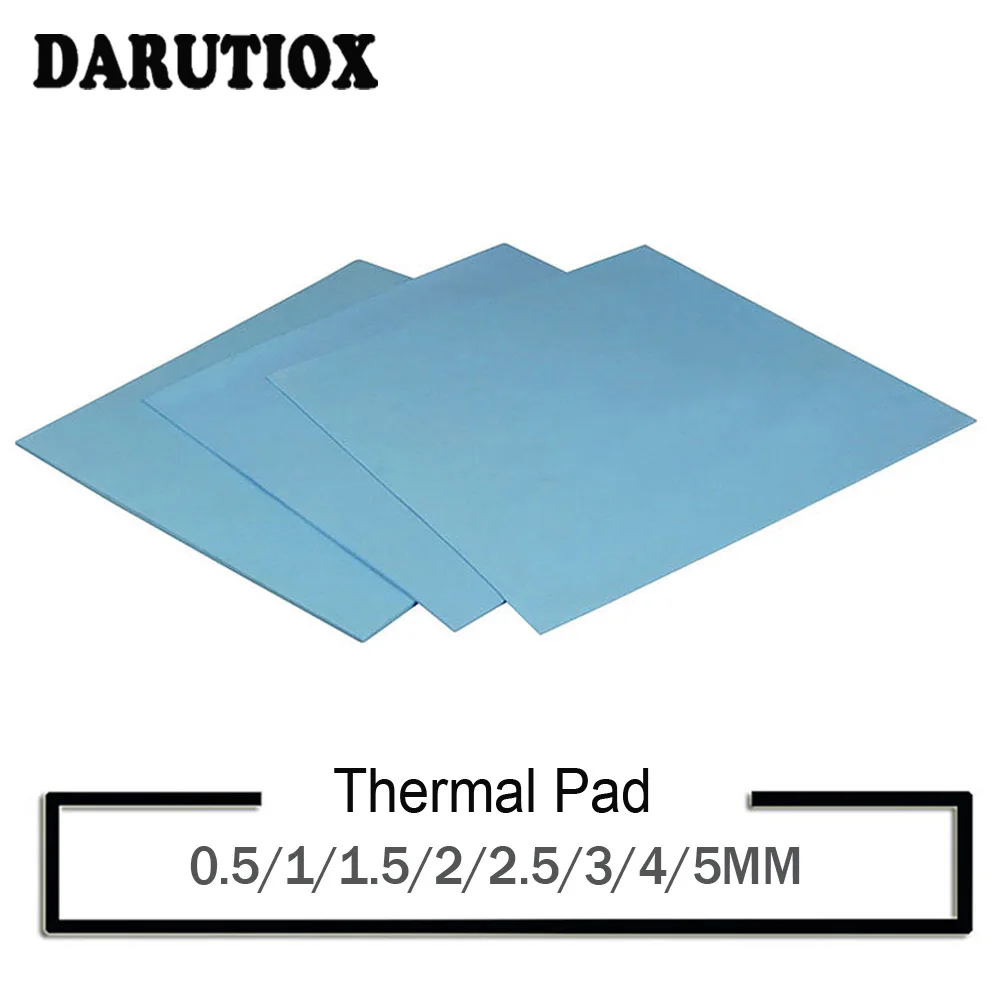 

100x100mm 0.5mm 1mm 1.5mm 2mm 3mm 4mm 5mm tichkess Thermal Pad CPU Heatsink Pad Cooling Conductive Silicone Thermal