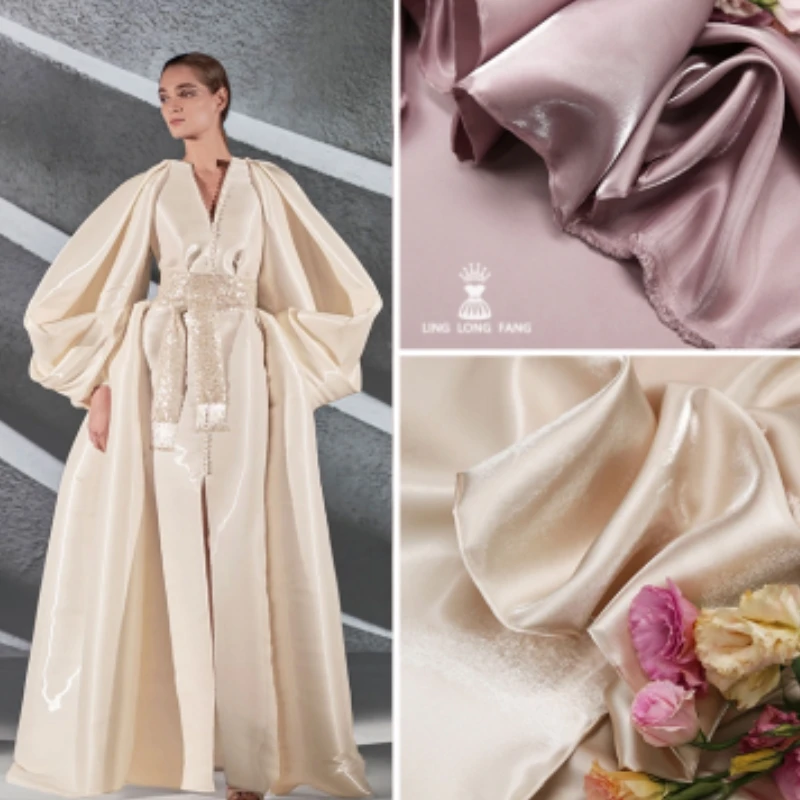 Sewing Fabric Shimmering Organza Drape Silky Crystal Silk Satin For Sewing Lady Sexy Dress Pajamas Skirt Shirt Material