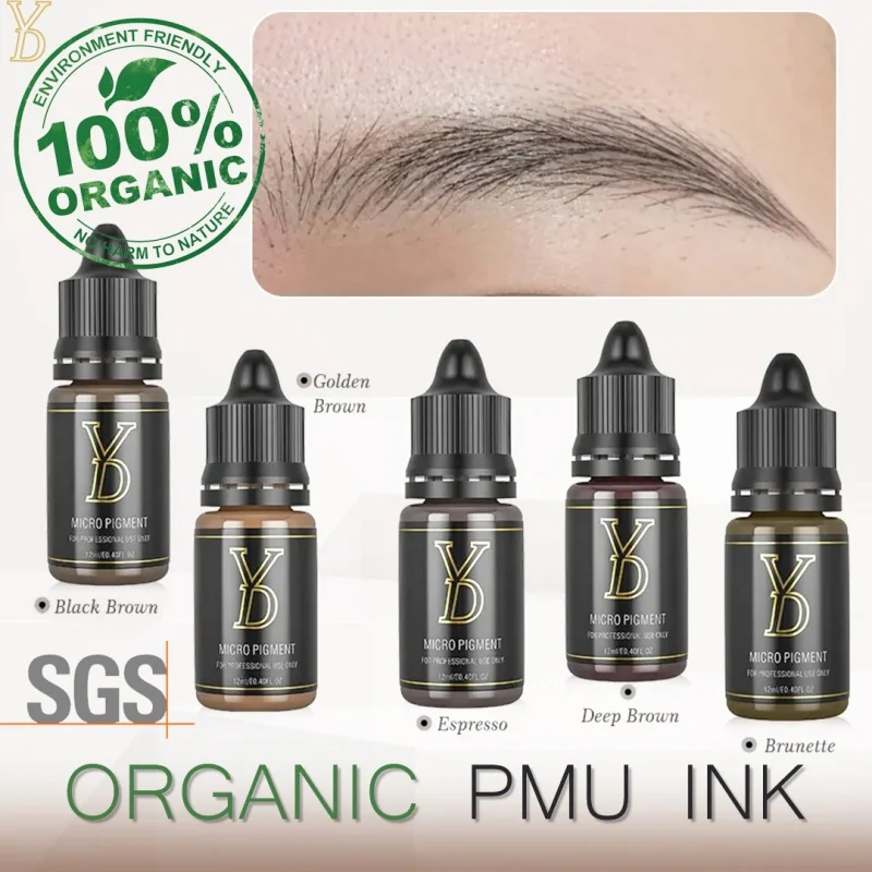 PMU Natural Eyebrow Liquid Pigment Professional Permanent Makeup Tattoo Ink Microblading Brows Organic Pigments Set Supplies tattoo ink tattoo ink pigment tattoo ink kit