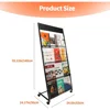 Magazine Rack Floor-Standing,4-Layer Brochure Holder Display Stand Tiered Design with Wheels,High-Hardness Metal Magazine 5
