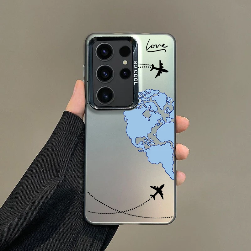 Silver IMD Cover with World Map and Travel Love Design