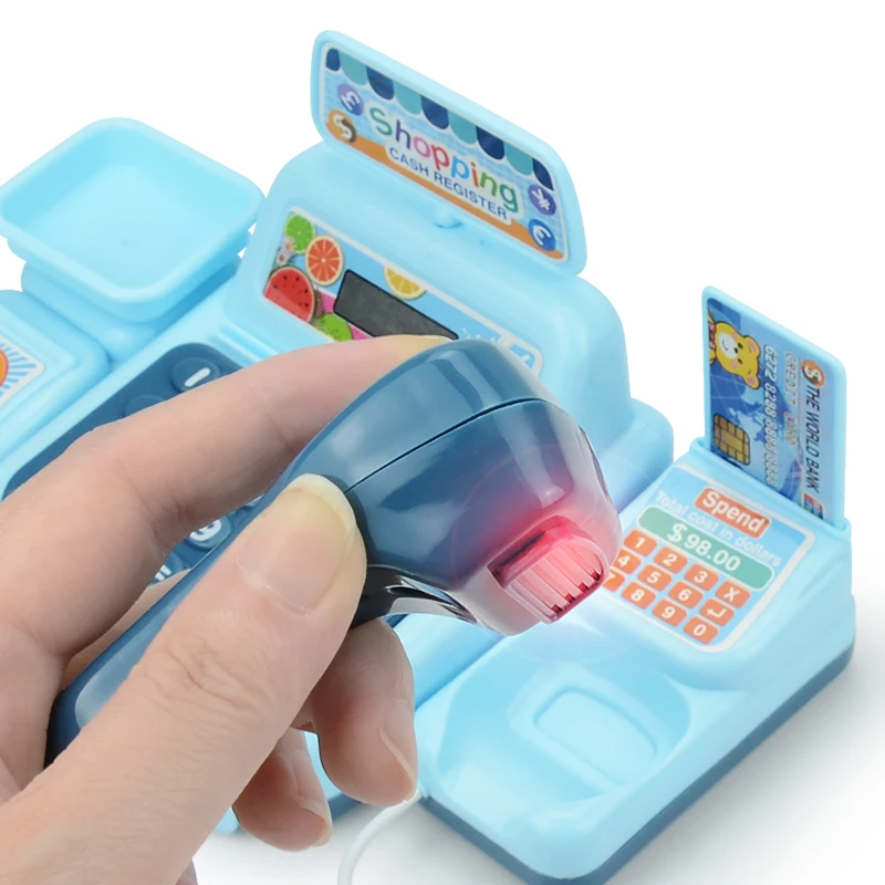 Simulation Shopping Cash House Toys Electronic Game Lighting And Sound Effects Supermarket Cashier Toys