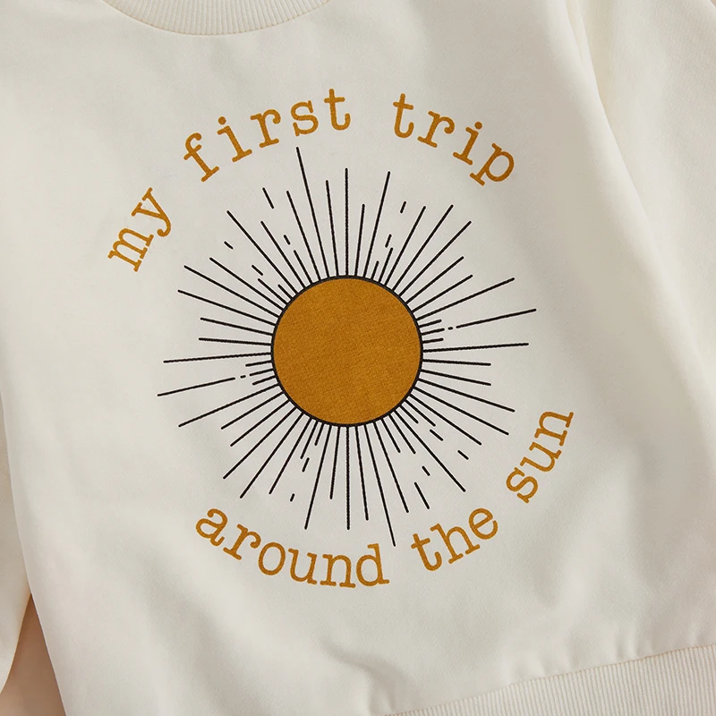 ma&baby 6-18M Newborn Infant Baby Boy Girl T-shirt 1st Birthday Clothing Letter Sun Pattern Long Sleeve Fall Spring Tops